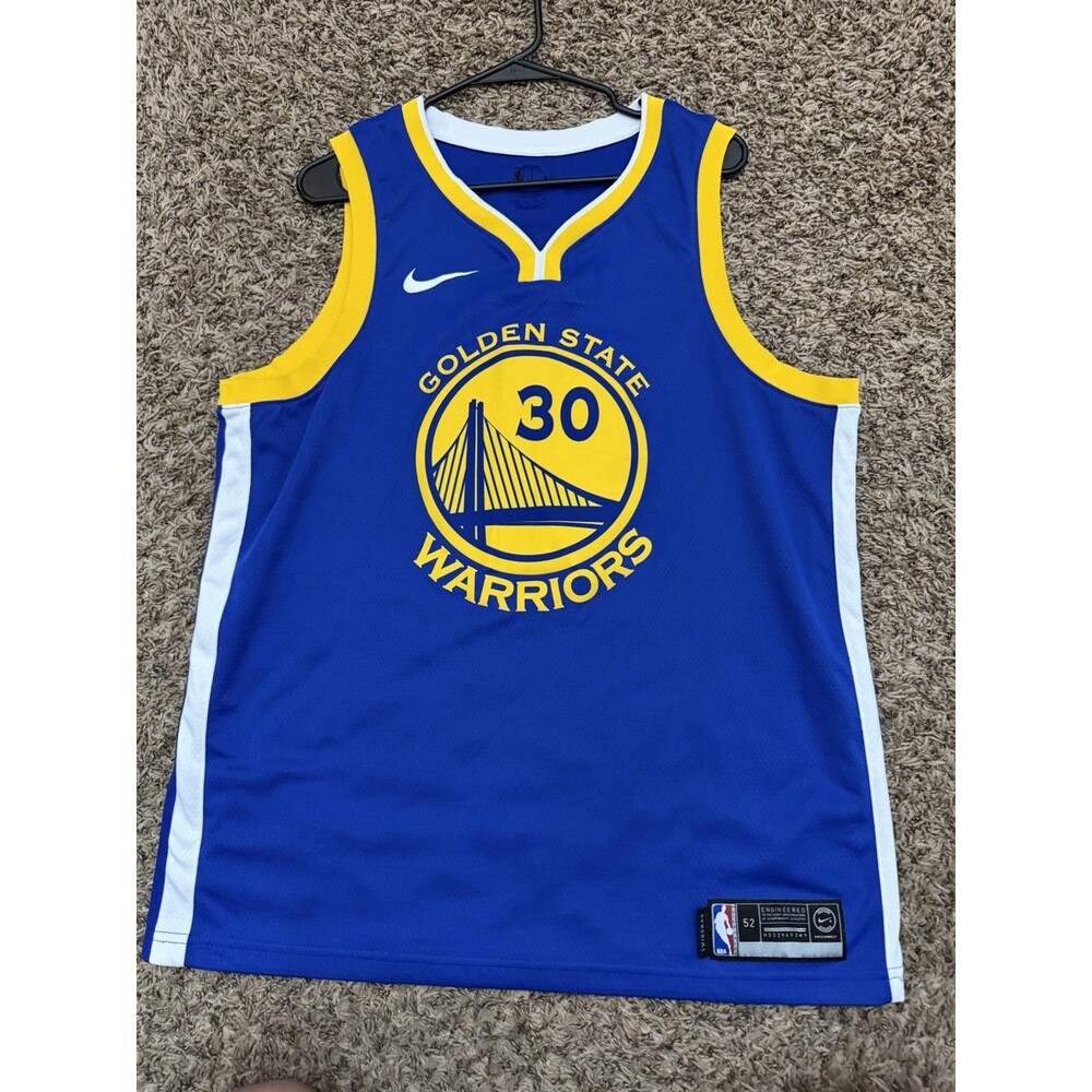 Nike Golden State Warriors Steph Curry #30 NBA Blue Swingman Jersey Sz 52 (XL)